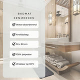 AKSA Home® Badmat 50x80 cm - Douchemat antislip - Badmat antislip - Badkamermat - Vloerkleed - Donkergrijs