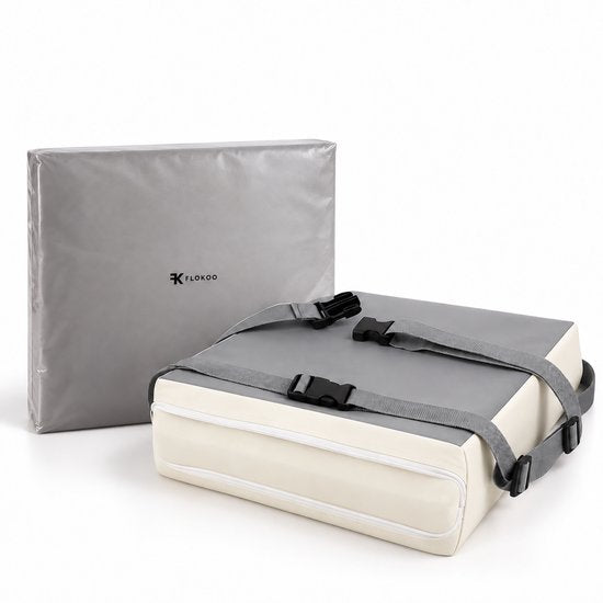 Stoelverhoger Kind – Zitverhoger voor Eetkamerstoel – 32 x 32 x 8 cm – Booster Seat met Verstelbare Riemen – Afneembare Hoes – Zitkussen voor aan Tafel