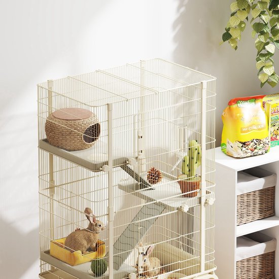 Chinchilla en Hamsterkooi met 4 Verdiepingen - 48x88x150 cm