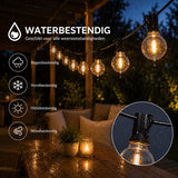 Prikkabel Buiten 15,3 Meter – 25 LED Lampen – Koppelbare Lichtsnoer Buiten – Waterdichte Tuinverlichting – Warm Wit – Sfeerverlichting voor Tuin, Balkon, Terras & Overkapping