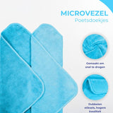 Kymo Blauwe Microvezeldoekjes - 12 Stuks 30 x 30 cm - Wasbaar - Schoonmaakdoekjes - Schoonmaak Auto - Stoomreiniger - Tapijtreiniger