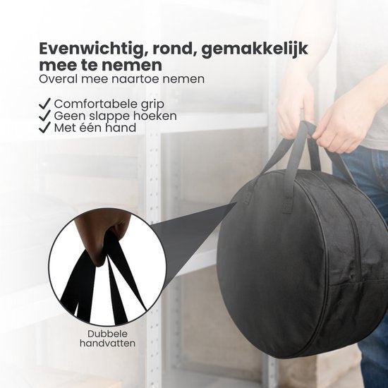 EV Kabel Tas – Opbergtas voor Laadkabel Auto – Waterdichte Kabel Organizer Auto Kofferbak – Geschikt voor EV, Startkabels & Verlengkabels tot 26 Meter – 40 cm Rond Formaat