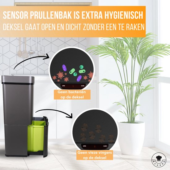 4cookz® Smart Waste Prullenbak Afvalscheiding met sensor 72