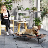 Verhoogd Hondenligbed met Ademend Net - voor Middelgrote Honden - Bruin