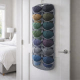 Cap Rack - Petjes Organizer voor aan Deur - Grijs - 14 Petten - Organizer voor Petjes en Caps - Petjes Opbergsysteem - Vilt - Petten Houder - Petten Opbergzak - Hat Holder - 130 x 46 cm