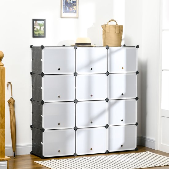 4goodz Schoenenkast Opbergbox met 12 Kubussen - Schoenenrek 850-169WT
