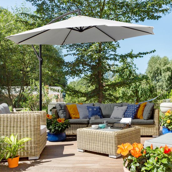 Zweefparasol 300 cm Rond - Creme