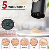 Vesfy Elektrische Peper en Zoutmolen Set - Oplaadbaar met Laadstation - Instelbare Maalgraad - LED-Licht - Pepermolen