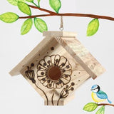 Vogelhuis, h: 13 cm, diepte 14,5 cm, 1 stuk, grenen