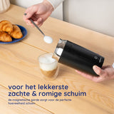 Safecourt Kitchen Melkopschuimer - Elektrische melkopschuimer - Zwart - 4-in-1 - 500W - PFAS-vrij