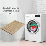 AKSA Home® Badmat 50x80 cm - Douchemat antislip - Badmat antislip - Badkamermat - Vloerkleed - Beige
