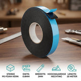 24ME® - Pakket van 5 Rollen - 25 Meter Foam Tape – 2 cm Breed – Dubbelzijdige Tape voor Montage, Klussen, Auto & Hobby