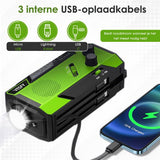 Vesfy Noodradio Solar Opwindbaar - Oplaadbaar & Batterijen - 7400mWh - LED Zaklamp - AM-FM Radio - Draagbare Radio voor Noodpakket