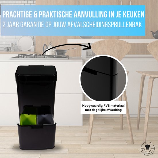4cookz® Smart Waste Prullenbak Afvalscheiding met sensor 72