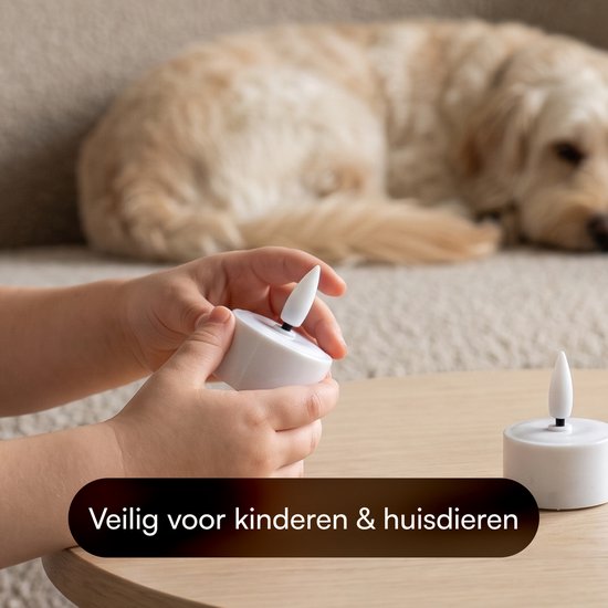 Fidali oplaadbare waxinelichtjes 6 st. - LED Kaarsen met Afstandsbediening - Realistische Flikkerende Vlam - Oplaadstation - Kerst Kaarsen