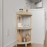 Fixwood Houten Hoekrek – 3-Laags Organizer – Compact Badkamer- en Keukenrek – 75 x 44 cm