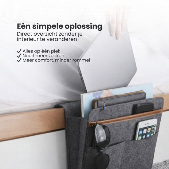 Bedside Pocket - Vilten Opbergzak voor Bed of Bank - Bedorganizer