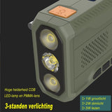 NovaWare® Noodradio Solar Opwindbaar - Powerbank Zonneenergie met 4500mAh - DAB+-FM - Noodpakket - Bluetooth speaker - Draagbare Radio - Groen