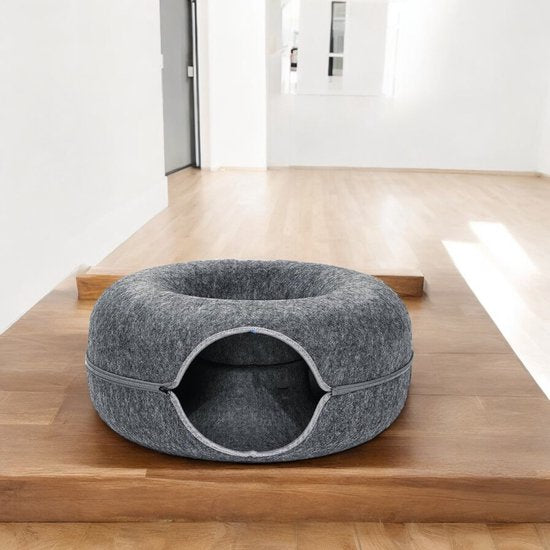 Donutmand voor Katten en Honden - Grijs - Diameter 61 - Kattenmand - Hondenmand