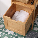 4goodz Bamboe Badkamerkast 2 lades en plank 30x30x90 cm - Bruin