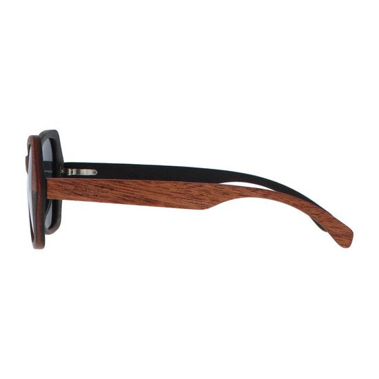 5one® Lucca XL 2-tone - Sapeli en ebony houten zonnebril voor dames