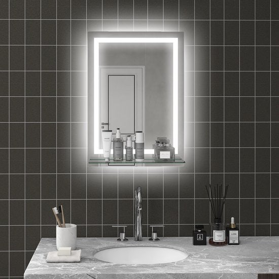 4goodz Badkamerspiegel 50x70 cm met Touch Verlichting en Planchet