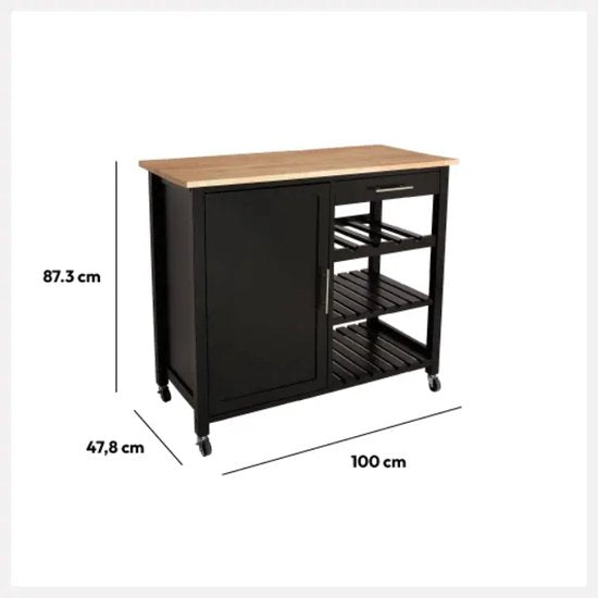 5Five® Luxe Grote houten Keukentrolley
