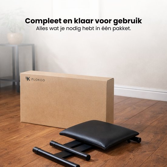 Pianokruk Verstelbaar - Zwart - In 3 Hoogtes verstelbaar - Pianokrukje Inklapbaar - Keyboard Kruk