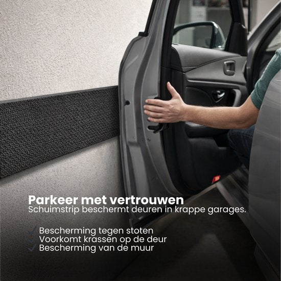 Stootstrip Muurbeschermer Garage - 200x20cm - Zelfklevend Autodeur Beschermer - Stootrand Foam - Autodeur Beschermer - Garage Stootrand
