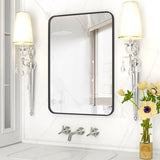 Badkamerspiegel - Zwart - 71 x 50 cm - Wandspiegel - Rechthoekige Spiegel met Frame van Aluminiumlegering - Spiegel voor Slaapkamer, Woonkamer en Badkamer