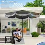 Parasol - 269 cm - Achthoekig Met UV Bescherming - Voor Tuin - Polyester - Donkergrijs