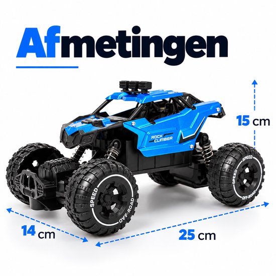 DMG Supply RC Auto - Bestuurbare Auto - Raceauto - Blauw - Binnen en Buiten - 15 km-u - Vanaf 7 Jaar