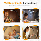 Pro LED Bureaulamp met Klem - Dimbaar - 3 Lichtstanden & 10 Helderheidsniveaus - Verstelbaar & Inklapbaar - Tafellamp voor Bureau