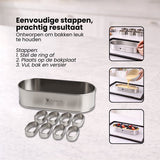 Roestvrijstalen sloffenring - Complete Set - Verstelbaar Bakframe - RVS - 27 - 40 cm – Sloffen – Taarten - Vruchtentaarten - Bakslof Verstelbaar