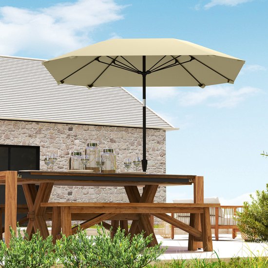 Parasol 233cm Vierkant Kantelbaar - Aluminium buis, Glasvezel