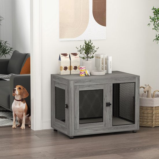 Binnen Bench voor grote honden - Hondenhok Binnen - 60x94x71 cm - Grijs