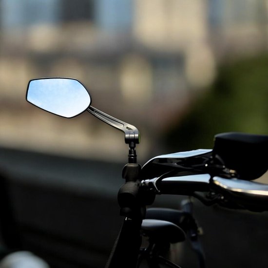 Fietsspiegel Links - Spiegels voor op de E-bike - Fietsspiegels voor aan het stuur - Zwart