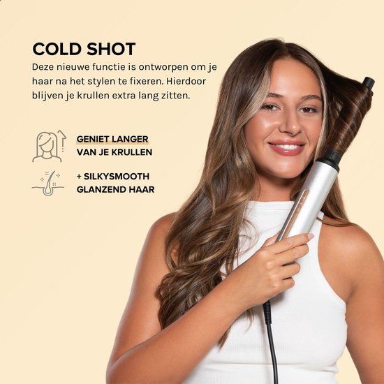 MAE® Airstyler II - Föhnborstel & Krulborstel - Krultang 5 in 1 Multistyler - Hairwrap - Haarstyler - Zilver