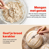 Zuurdesem Starterset – Complete Broodbakset met Rijsmand 23 cm – Glazen Starterpot – Deense Deeggarde – Deegschrapers – Broodmesje – Bakset voor Zuurdesembrood