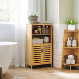 4good Bamboe Badkamerkast 2 deuren en legplanken 29x50x92 cm