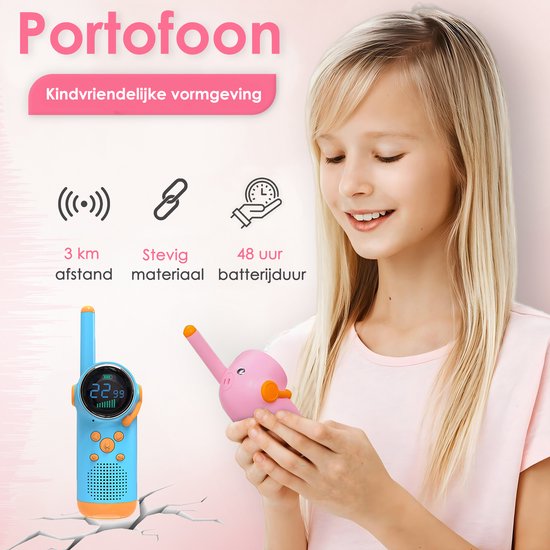 Vesfy Pro Walkie Talkie voor Kinderen - Set van 2 - USB Oplaadbaar - 3 km Bereik - Speelgoed - Portofoon