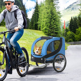 Hondentrailer Fietskar Blauw/Zwart