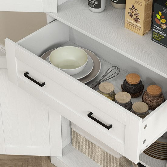 Keukenkast Buffetkast met Lades 40x76x182 cm - Crèmewit