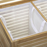 5Five® Sicela Bamboe Wasmand met 2 vakken - 110 liter - Bruin