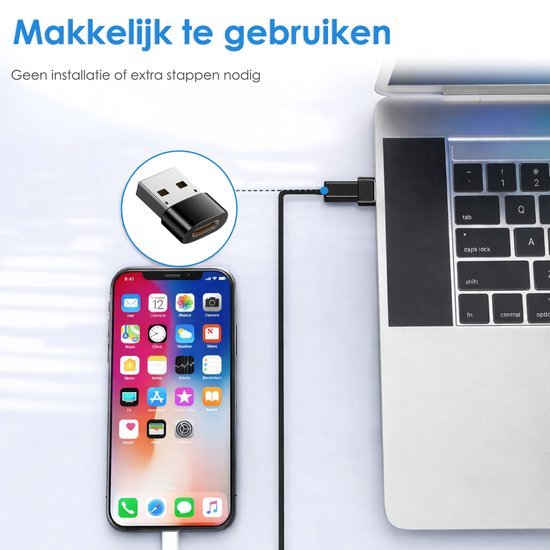 USB-C naar USB-A Adapter 2 stuks – Universele USB C naar USB A converter - Compatibel met alle USB Type C Apparaten