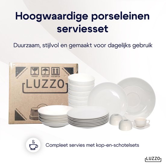 Luzzo® Serviesset met - delig - Wit