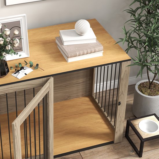 Binnen Bench voor grote honden - Hondenhok Binnen - 106 x 60 x 76 cm - Bruin