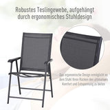 Set van 2 Campingstoelen - Klapstoel met armleuningen visstoel - zwart