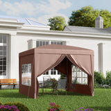 4goodz Partytent Paviljoen 2x2 m - Opvouwbaar met 4 Zijwanden en Rits - bruin
