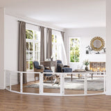Veiligheidshek voor Huisdieren - Opvouwbaar - 432 x 36 x 70 cm - Dennenhout - Wit